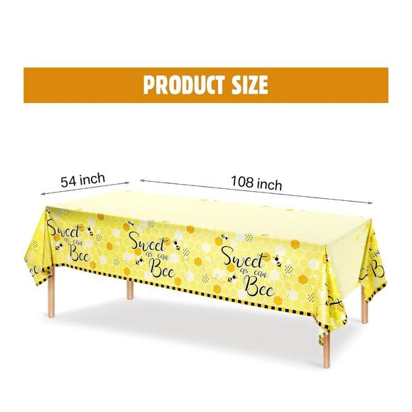 Bee Plastic Table cover "Sweet as Can Bee" Decorative (3 Packs) - Picture 2 of 2